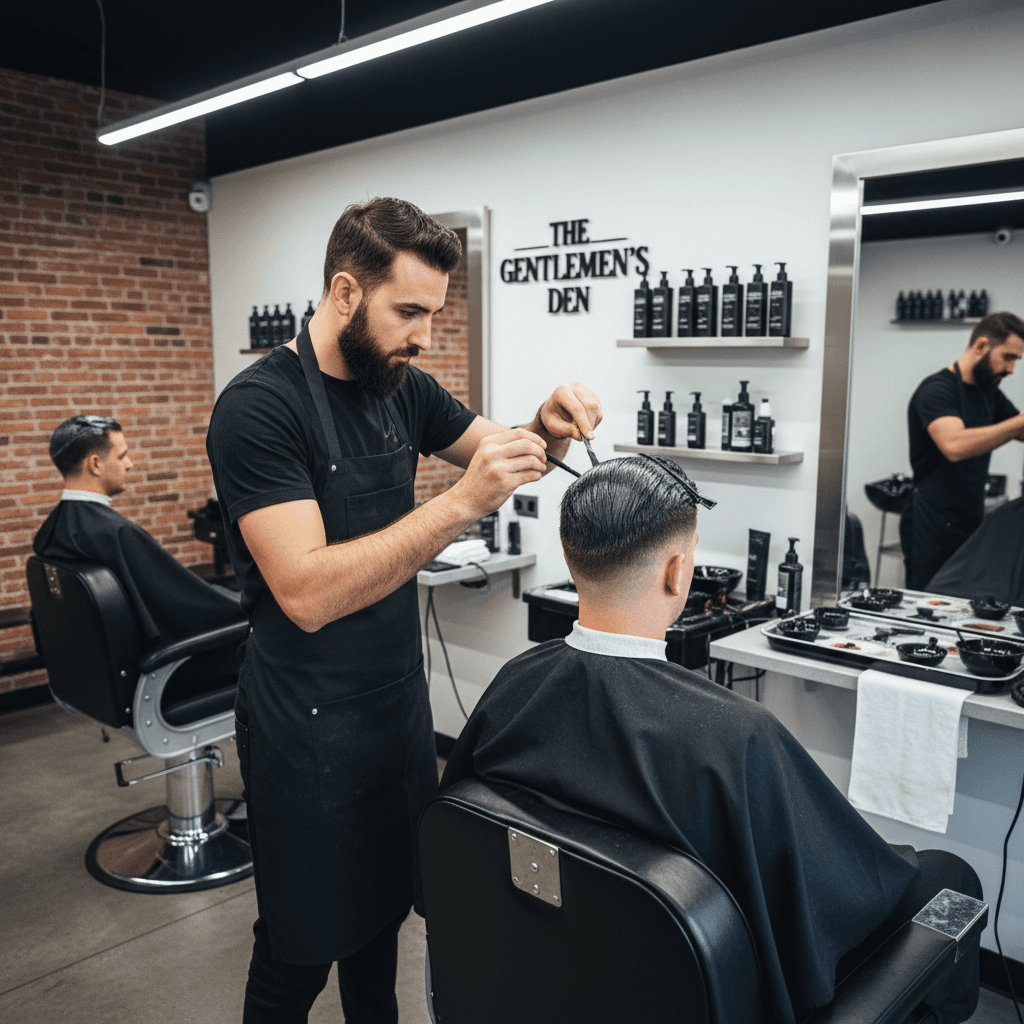 Professional hair colouring service for men