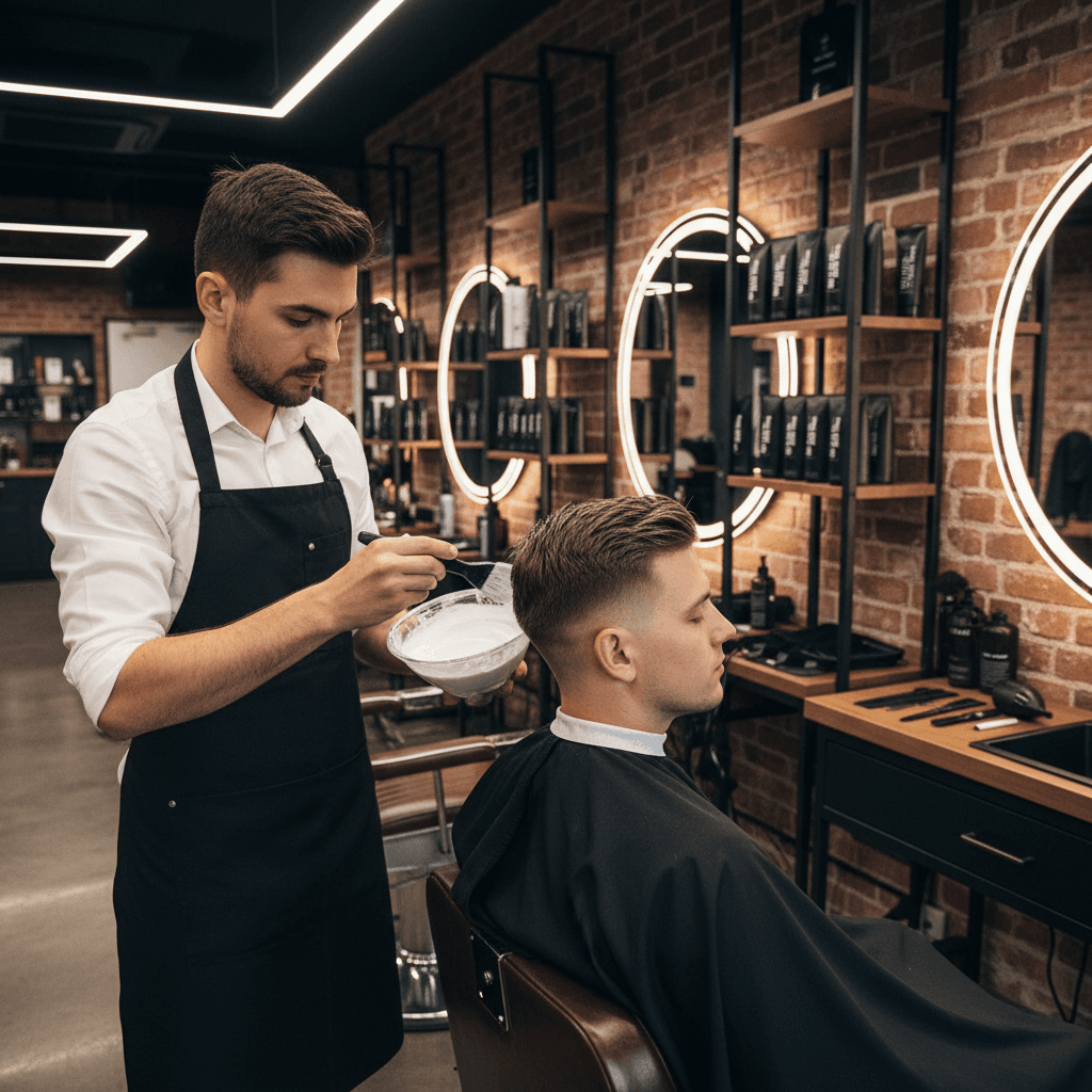 Advanced keratin hair treatment being applied