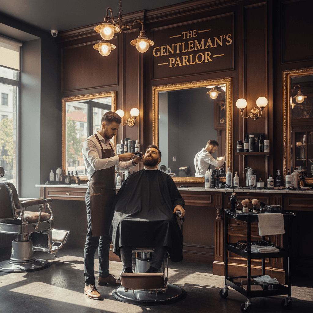 Full grooming package combining haircut and beard service